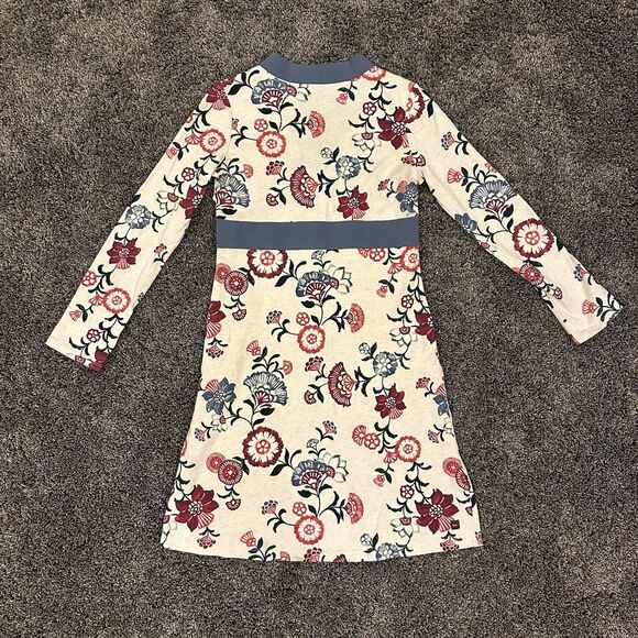 Tea Collection Wrap Front Taiyo Dress Girls 12 Long Sleeve Oatmeal Floral - Picture 5 of 13
